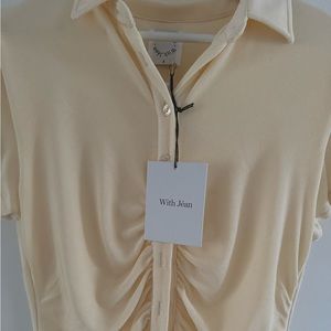 Cream button up dress